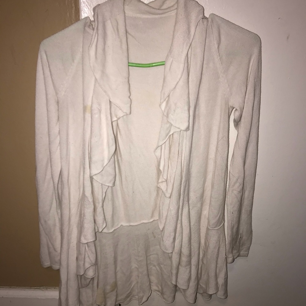white cardigan